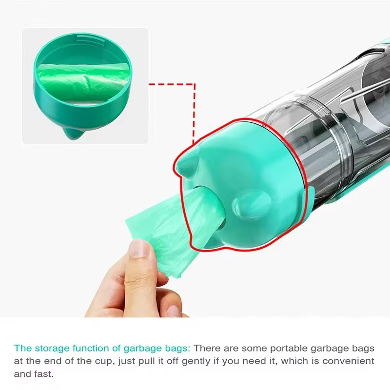 Botella de Agua Portátil 3 en 1 para Perros y Gatos