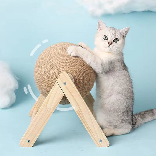 Rascador de Madera y Cáñamo para Gatos