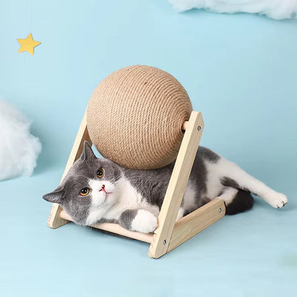 Rascador de Madera y Cáñamo para Gatos